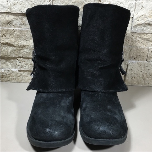 COPY - Nine West Boots Black Ankle Leather Suede Booties - Picture 2 of 7